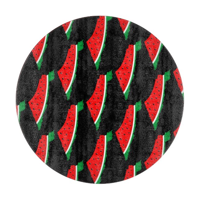 Tabla De Cortar Mapa de Palestina sandía símbolo de la libertad (Anverso)