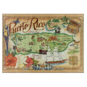 Tabla de cortar mapa de Puerto Rico