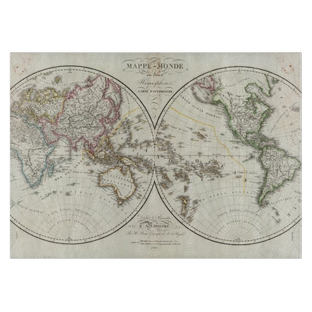 Tabla De Cortar Mapa del atlas de París (Anverso)