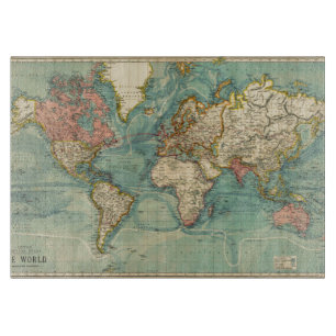Tabla De Cortar Mapa del mundo de la cosecha de vintage