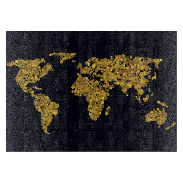 Tabla De Cortar Mapa del mundo del Punto de Oro (Anverso)