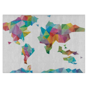 Tabla De Cortar Mapa del mundo hecho de formas geométricas