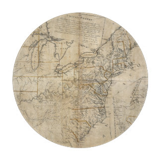 TABLA DE CORTAR MAPA: EE.UU., 1783