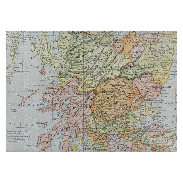 TABLA DE CORTAR MAPA: ESCOCIA (Anverso)