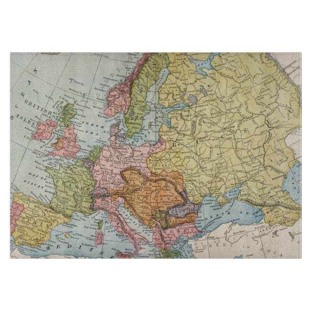 TABLA DE CORTAR MAPA: EUROPA, 1885 (Anverso)