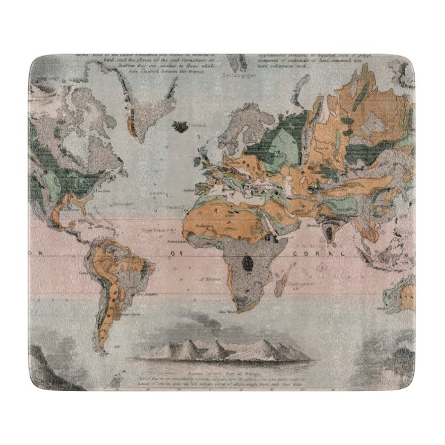 Tabla De Cortar Mapa geológico del mundo (Anverso)