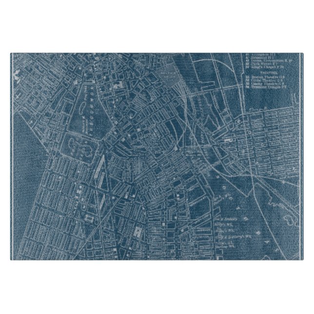 Tabla De Cortar Mapa gráfico de Boston (Anverso)