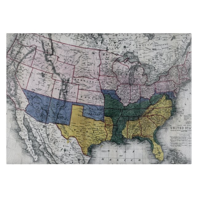 TABLA DE CORTAR MAPA: GUERRA CIVIL, 1864 (Anverso)