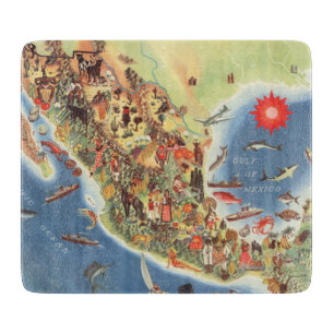 Tabla De Cortar Mapa ilustrado de México de Miguel Gómez Medina