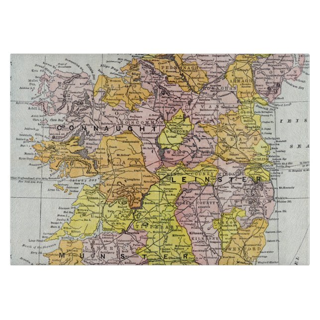 Tabla De Cortar MAPA: IRLANDA, c1890 (Anverso)