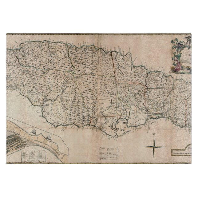 TABLA DE CORTAR MAPA: JAMAICA, 1755 2 (Anverso)