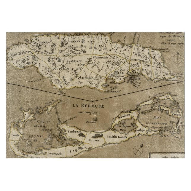TABLA DE CORTAR MAPA: JAMAICA, 1767 (Anverso)