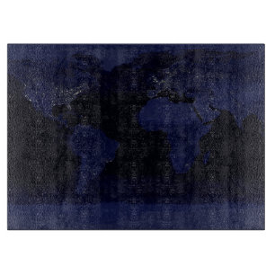 Tabla De Cortar Mapa Mundial de la Tierra Luces de la Ciudad por l