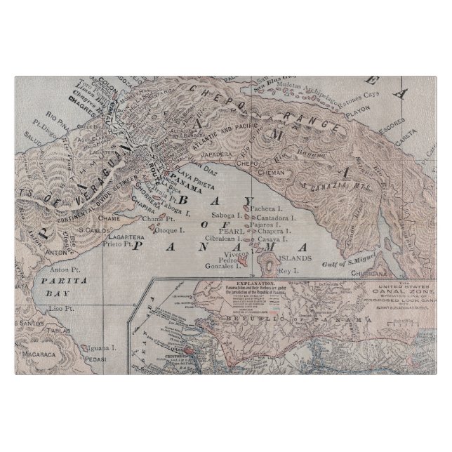 TABLA DE CORTAR MAPA: PANAMÁ, 1907 (Anverso)