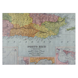 TABLA DE CORTAR MAPA: PUERTO RICO, 1900
