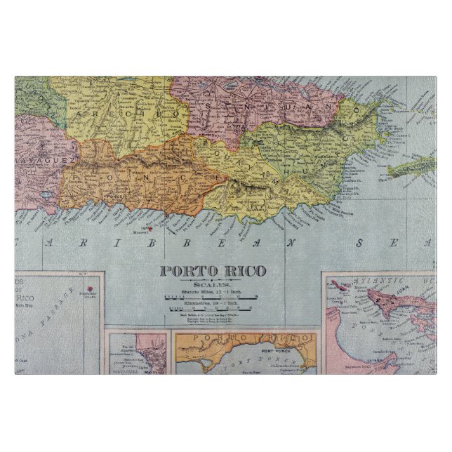 TABLA DE CORTAR MAPA: PUERTO RICO, 1900 (Anverso)
