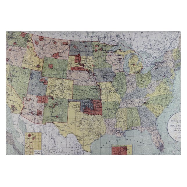 TABLA DE CORTAR MAPA: RESERVAS, 1892 (Anverso)