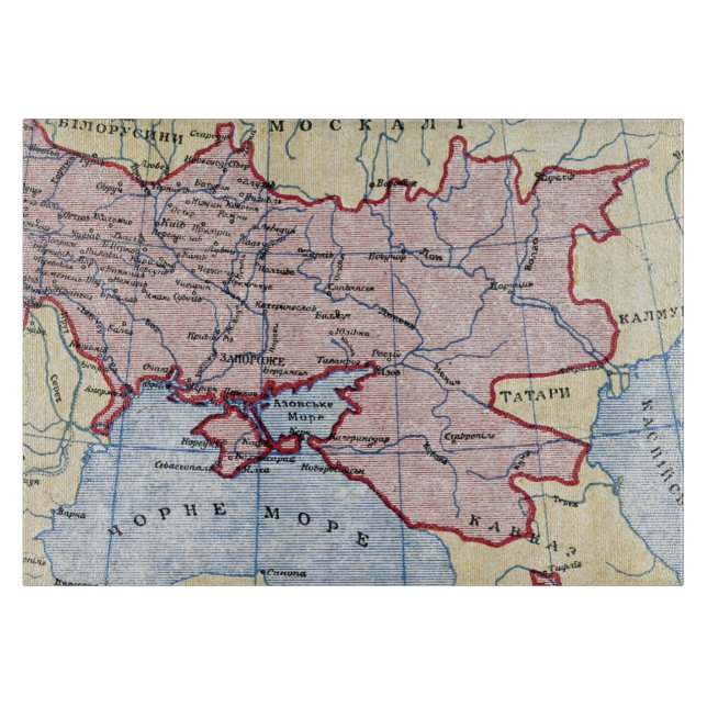 Tabla De Cortar MAPA: UCRANIA, c1906 (Anverso)