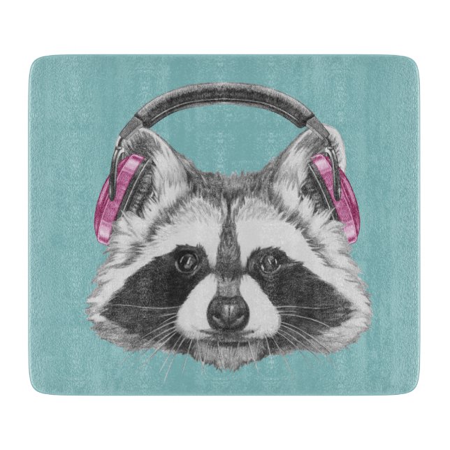 Tabla De Cortar Mapache de los auriculares (Anverso)