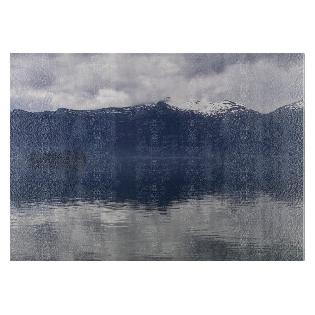 Tabla De Cortar Mar de Alaska en tonos azules (Anverso)