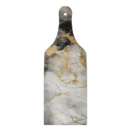 Tabla De Cortar Marble de lujo blanco, dorado y negro elegante