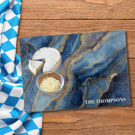 Tabla De Cortar Marble Navy Blue Gold Glitter Elegant Personalized