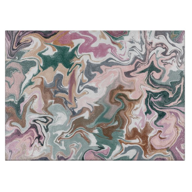 Tabla De Cortar Marble Resumen tablero de corte verde y rosado (Anverso)