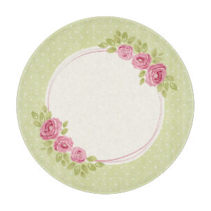 Tabla De Cortar Marco de Rosas Vintage Shabby Chic
