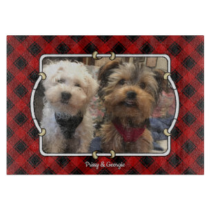 Tabla De Cortar Marco fotográfico rojo y negro para Personalizados