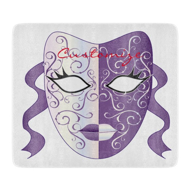 Tabla De Cortar Mardi Gras Mask Thunder_Cove (Anverso)