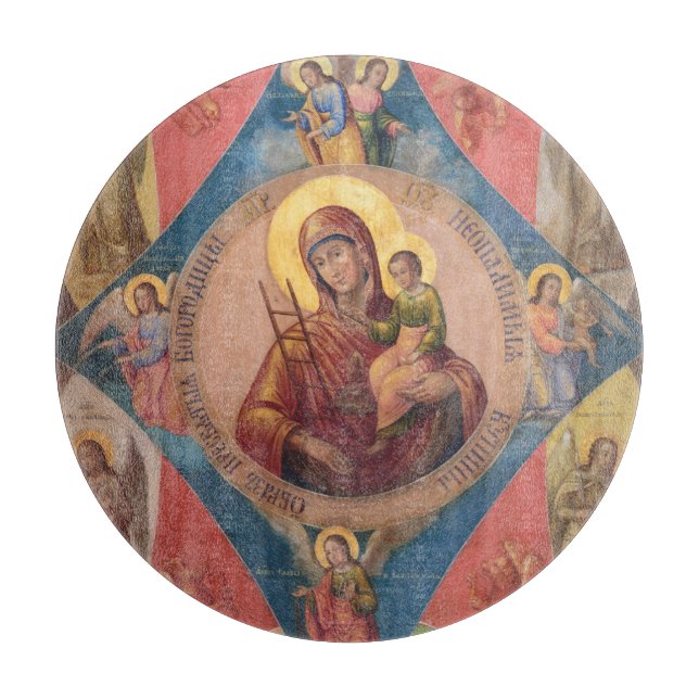 Tabla De Cortar María, Jesús Y Ángeles (Anverso)