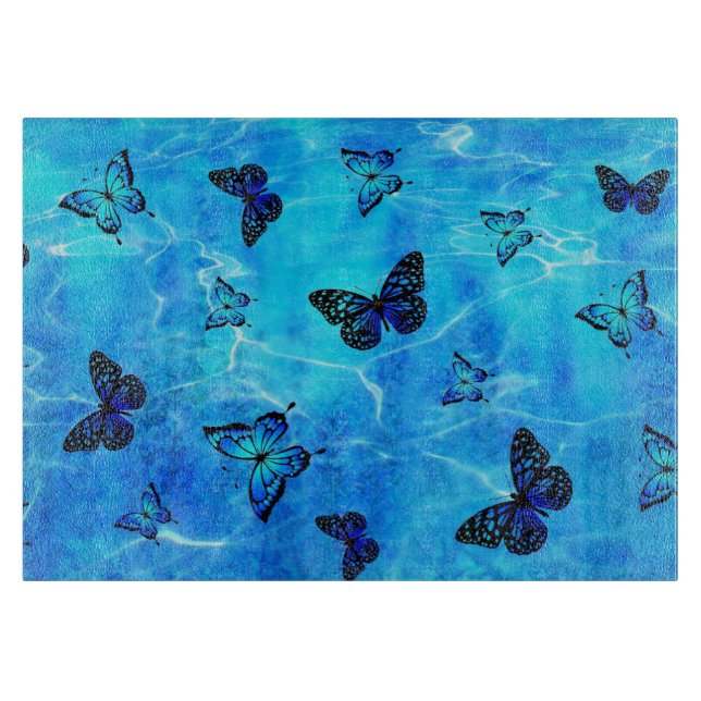 Tabla De Cortar Mariposa azul (Anverso)