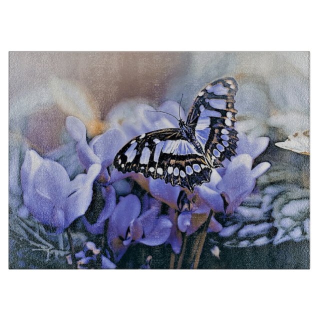 Tabla De Cortar Mariposa azul (Anverso)