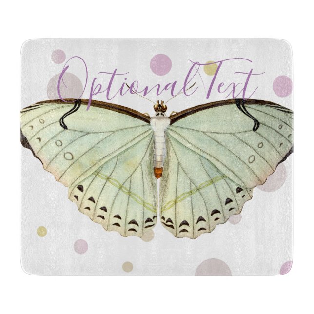 Tabla De Cortar Mariposa de belleza verde suave (Anverso)