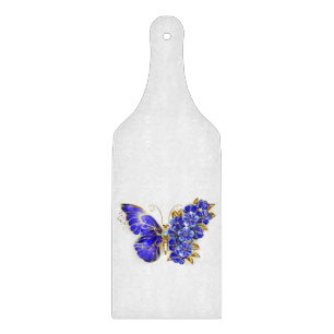 Tabla De Cortar Mariposa Flor Zafiro