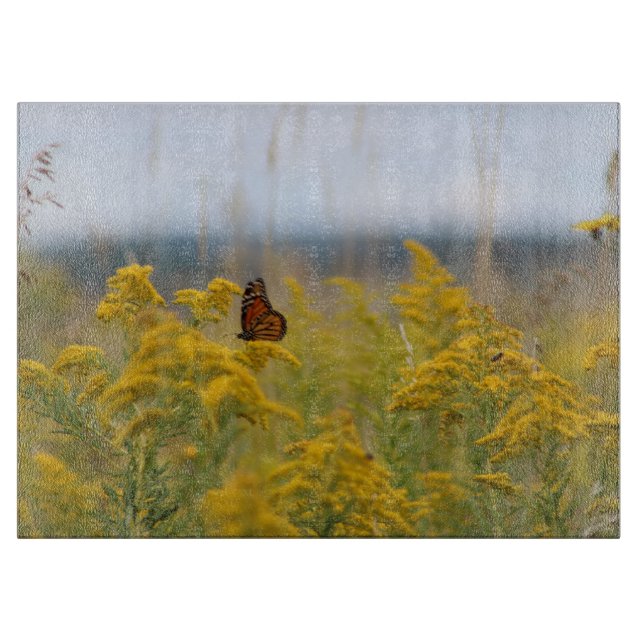 Tabla De Cortar Mariposa monarca en Goldenrod (Anverso)