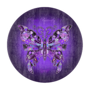 Tabla De Cortar Mariposa morada 31
