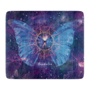 Tabla De Cortar Mariposa morfa / Galaxia Mandala Sherpa Blanket
