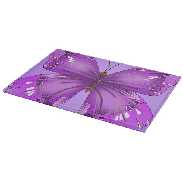 Tabla De Cortar Mariposa púrpura (Borde)