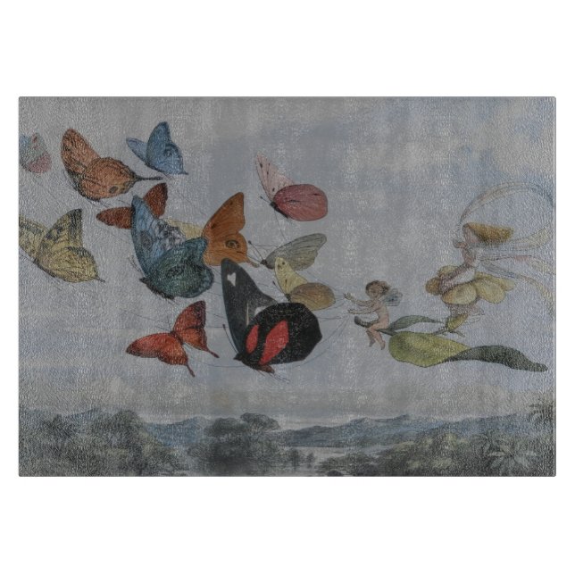 Tabla De Cortar Mariposa y hadas mariposas reina (Anverso)