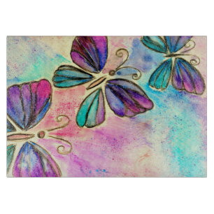 Tabla De Cortar Mariposas coloridas lindas