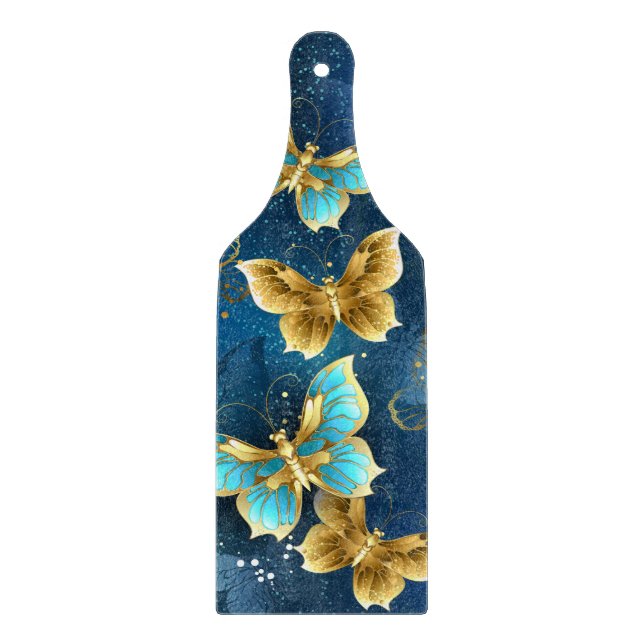 Tabla De Cortar Mariposas doradas (Anverso)