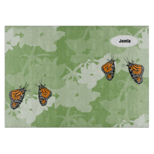 Tabla De Cortar Mariposas Monarca Elegantes Nombradas Verdes