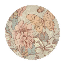 Tabla De Cortar Mariposas y flores