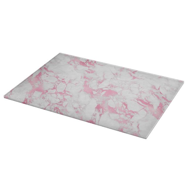 Tabla De Cortar Mármol blanco rosado               (Borde)