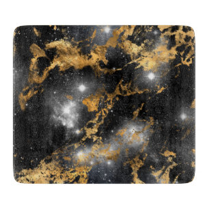 Tabla De Cortar Mármol Dorado Noche Estrellada Oscura Amante del E