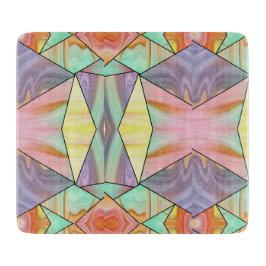 Tabla De Cortar Mármol Líquido Geométrico Abstracto Pastel