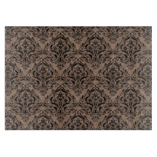 TABLA DE CORTAR MÁRMOL NEGRO DAMASK1 Y LÁPIZ DE COLOR MARRÓN (R)