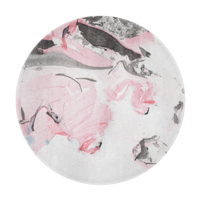 Tabla De Cortar Mármol negro rosado: mano dibujada (Anverso)