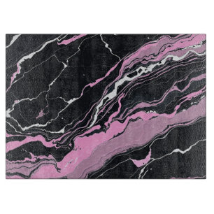 Tabla De Cortar Mármol negro y rosa